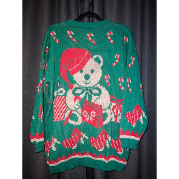 Ugly Christmas Sweater Xmas Size Large Vintage Bear - Picture 3 of 3